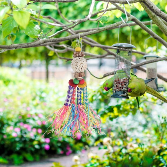 Luxshiny 2pcs Foraging Parrot Toy Handwoven Crinkle Paper Design For Parakeets Conures