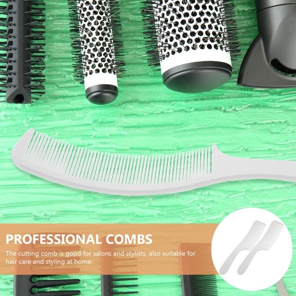 Luxshiny 2pcs Hair Comb Professional Hairdressing Tools for Salon Use White Plastic Design