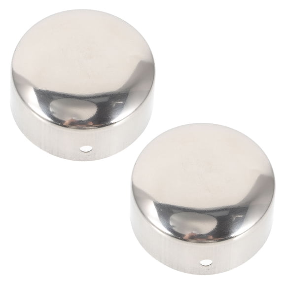 Luxshiny 2-Pack Stainless Steel Round Handrail End Caps Protective Plugs for Handrail Accessories