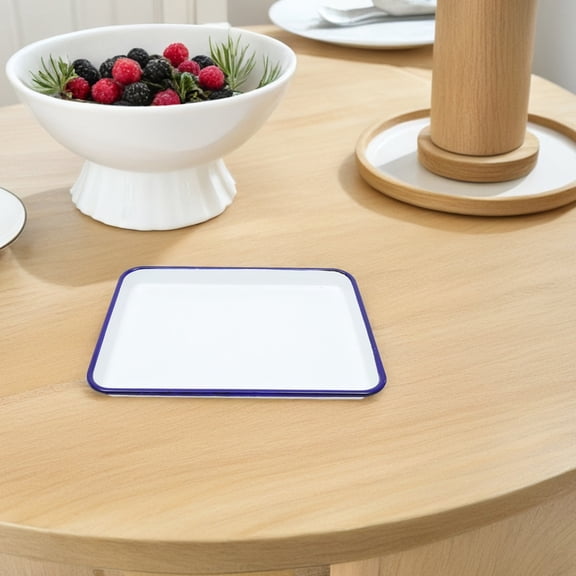 Luxshiny 2pcs Heat-Resistant Baking Pans Enamel Rectangle For Home Users Cooking