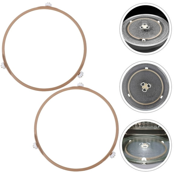 Luxshiny 2pcs Microwave Turntable Rings Khaki Rotating Roller Support for Microwave Use