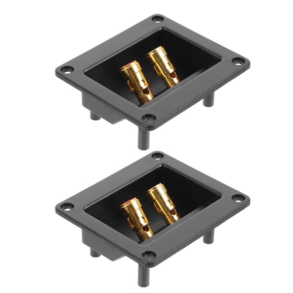 Luxshiny 2pcs Square Speaker Terminals ABS Black for Negative Audio Audio Setup