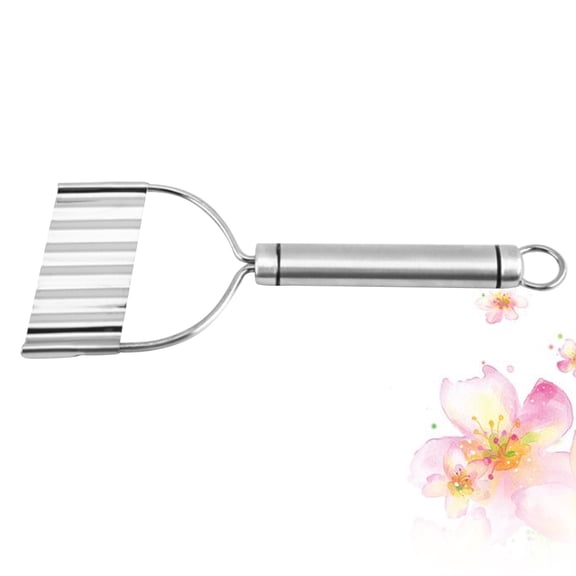 Luxshiny 2-Pack Stainless Steel Potato Slicer Crinkle Cutter Kitchen Tool Set with Silver Plated Finish