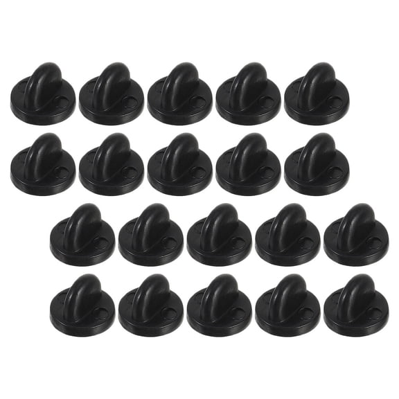 Luxshiny 300Pcs Locking Rubber Pin Backs Butterfly Clutch for Badge Brooch Lapel Pins Black