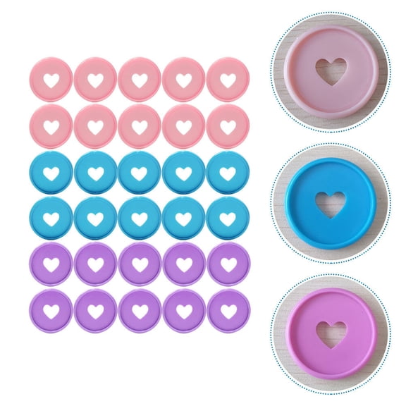 Luxshiny 30Pcs Blue Plastic Heart Binder Rings for Easy Loose Leaf Notebook Binding