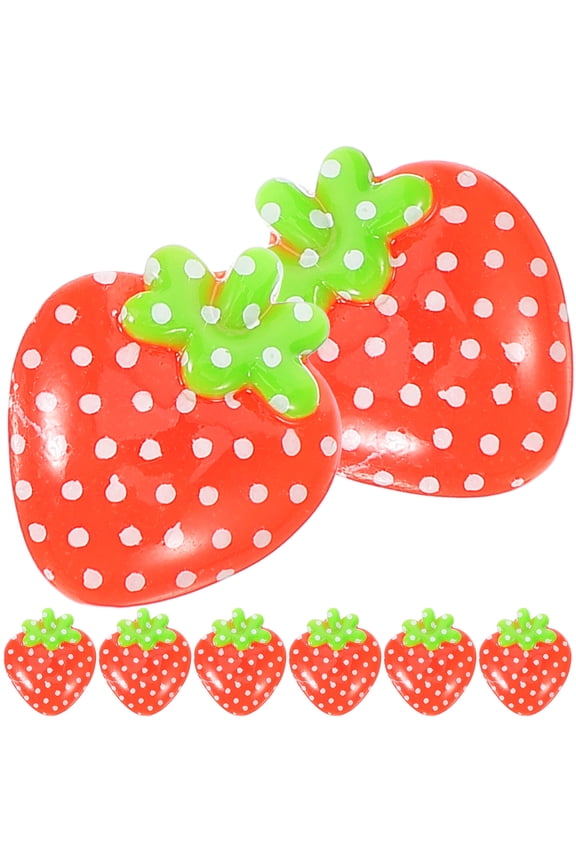 30Pcs Small Strawberry Resin Charms Flat Back Embellishments for Handcraft Accessories