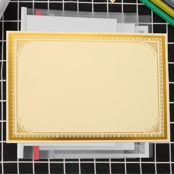 Luxshiny 30Pcs Golden Award Certificate Paper A4 Compatible with Inkjet Printers for Office and School Use
