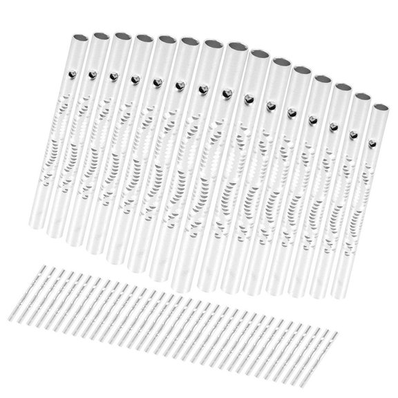 Luxshiny 30Pcs Metal Wind Chime Tubes Silver Color Durable Tubes for DIY Hanging Wind Chimes