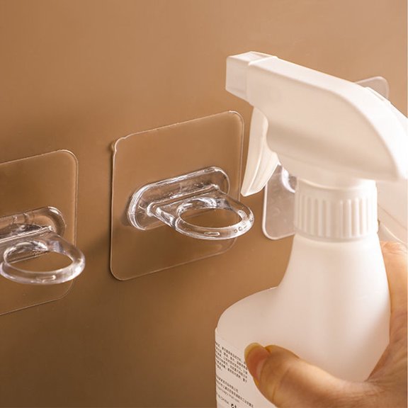 Luxshiny 30Pcs Multifunctional Transparent Wall Hooks for Spray Bottle and Clothes