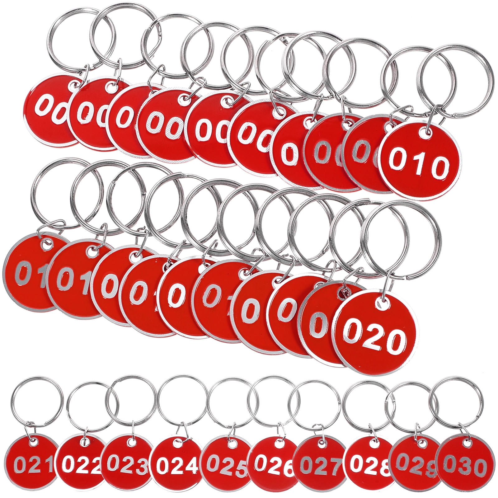 Luxshiny 30Pcs Portable Red Key Tags with Round Number Labels Easy to ...