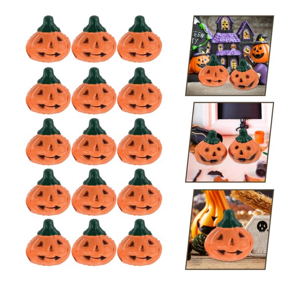 Luxshiny 30Pcs Lovely Pumpkin Figurines for Flowerpot Bonsai Decor Assorted Color