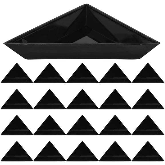 Luxshiny 30Pcs Stackable Triangle Rhinestone Sorting Trays Black Plastic for Crafting and Jewelry