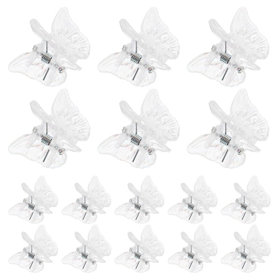 Luxshiny 30Pcs Transparent Butterfly Hair Claw Clips Durable Clips for Thick Hair Casual Formal Use
