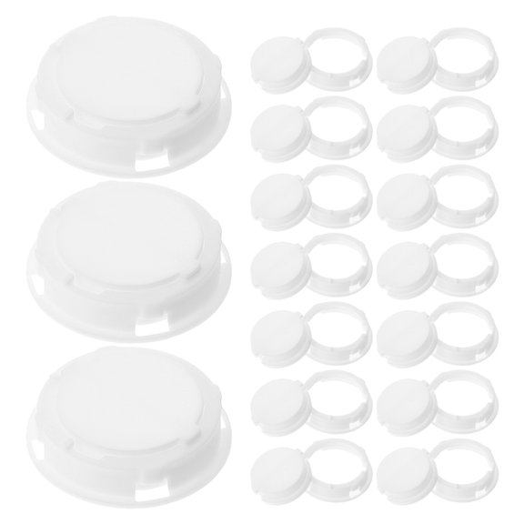 Luxshiny 30Pcs White ABS Plastic Money Bank Bottom Covers Replacement Stoppers for Jar Protection