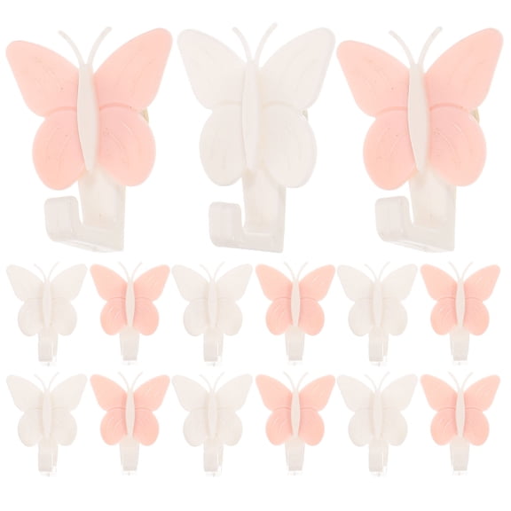 Luxshiny 30pcs General Purpose Hooks PP Punch Free Strong Sticky Hangers for Homeowners