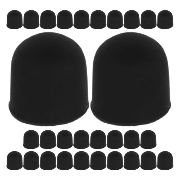 Luxshiny 30-Pack Black Silicone Stylus Pen Tips with Cup Design, Rubber Replacement for Tablets and Phones