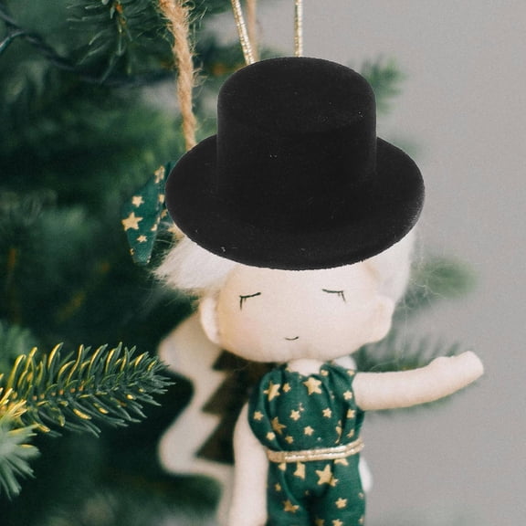 Luxshiny 30pcs Top Hat Craft Black Flocking Dress-up Accessory for DIY Projects