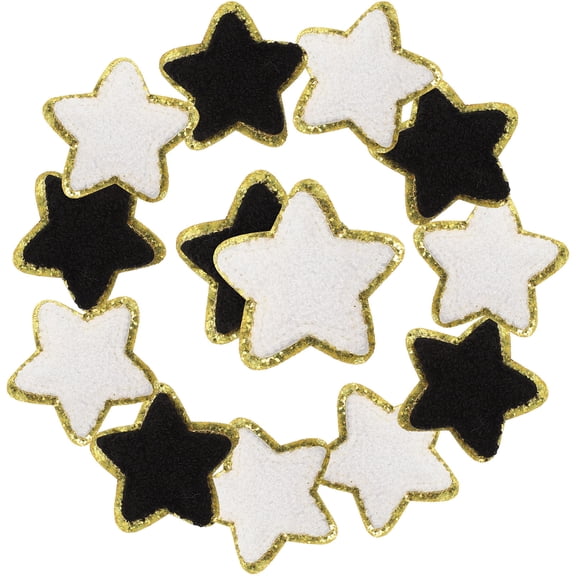 Luxshiny 32 Pieces Black Chenille for Clothes Decoration and Crafting