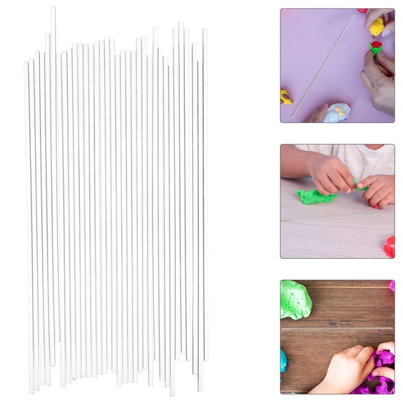 Luxshiny 35-Piece Clear Acrylic Rods Set, Supports for Clay Models, Figurines, and Craft Projects