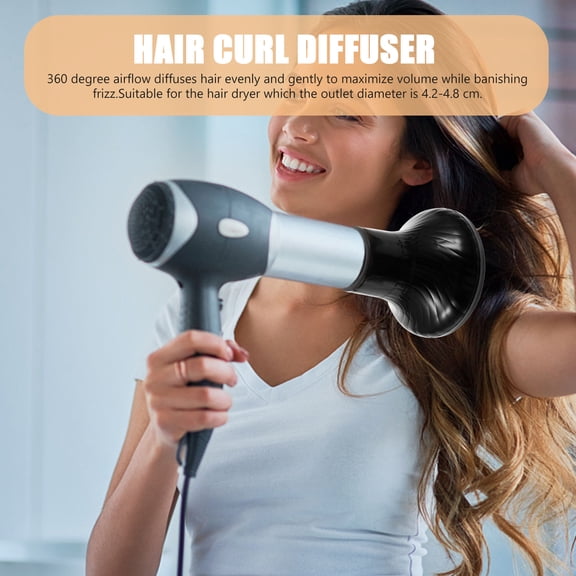 Luxshiny 360 Degree Airflow Hair Dryer Diffuser Black for Curl Definition and Frizz Reduction