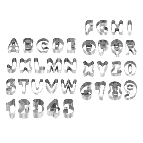 Luxshiny 36Pcs Portable Stainless Steel Biscuit Molds Reusable Cookie Cutters for Baking