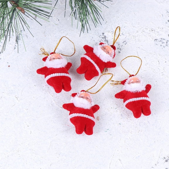Luxshiny 36-Piece Red Plastic Santa Claus Hanging Ornaments Christmas Decorations for Holiday Party Supplies