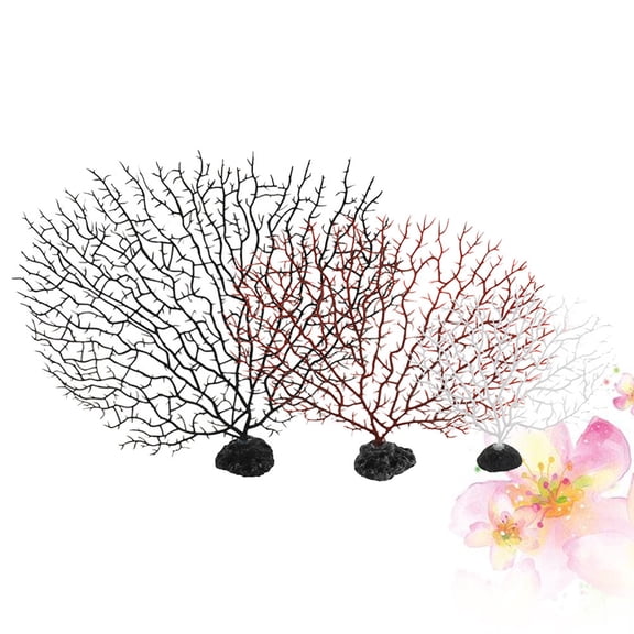 Luxshiny 3Pcs Simulated Coral Tree Branch Aquarium Decor in Assorted Colors for Fish Tank