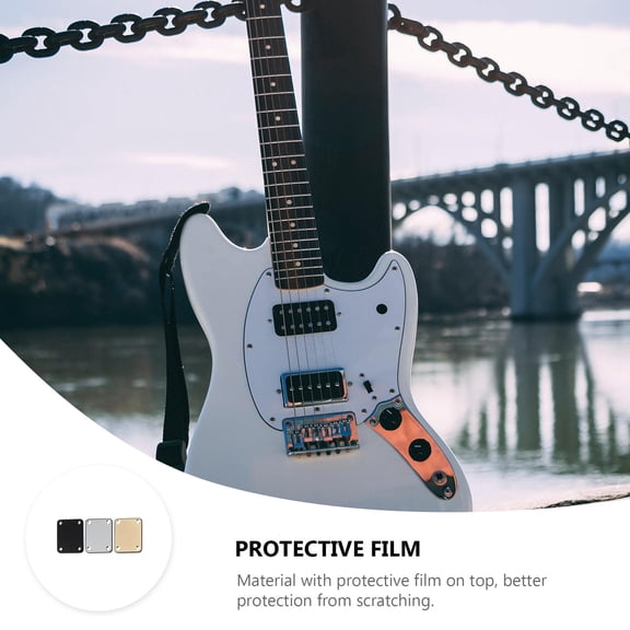 Luxshiny 3PCS Rectangular with Offset Holes Neck Plate Guitar Neck Plate Alloy White for Electric Guitar