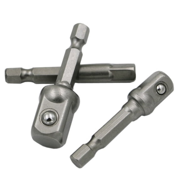 Luxshiny 3PCS Socket Adapter Set Socket Adapter Dark Grey Stainless Steel Right Angle Drilling for Workshop