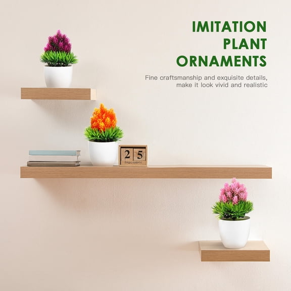 Luxshiny 3Pcs Artificial Pine Needles Pineapple Potted Plant Plastic Simulation Decorative Bonsai for Home Office