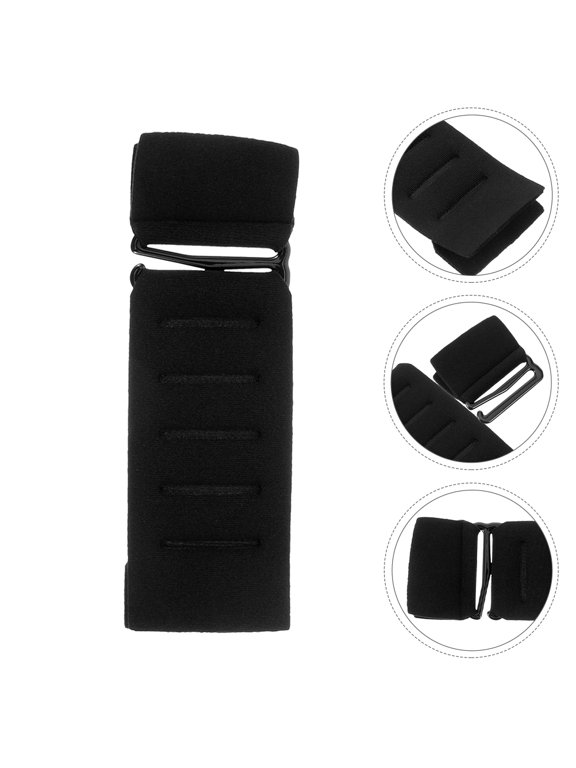 3-Pack Black Adjustable Elastic Bra Back Extenders for Comfortable, Secure Fit During Yoga, Running, and Workout Sessions