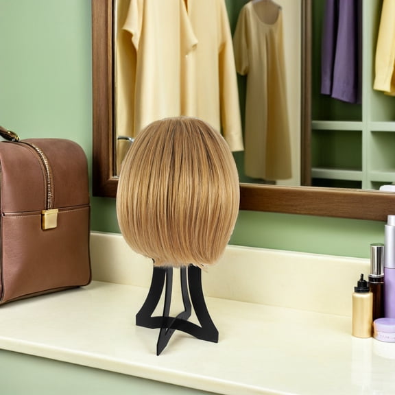 Luxshiny 3Pcs Stable Plastic Wig Stand Portable Hairpiece Holder for Nail Art Use