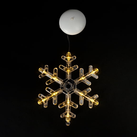 Luxshiny 3Pcs Christmas Theme Suction Cup Lights Transparent Decorative Lamp for Home and Shop