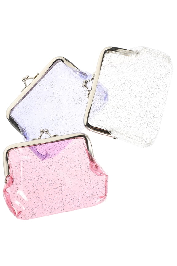 3Pcs Clear Coin Purse Portable PVC Small Wallet for Outdoor Travel and Everyday Storage