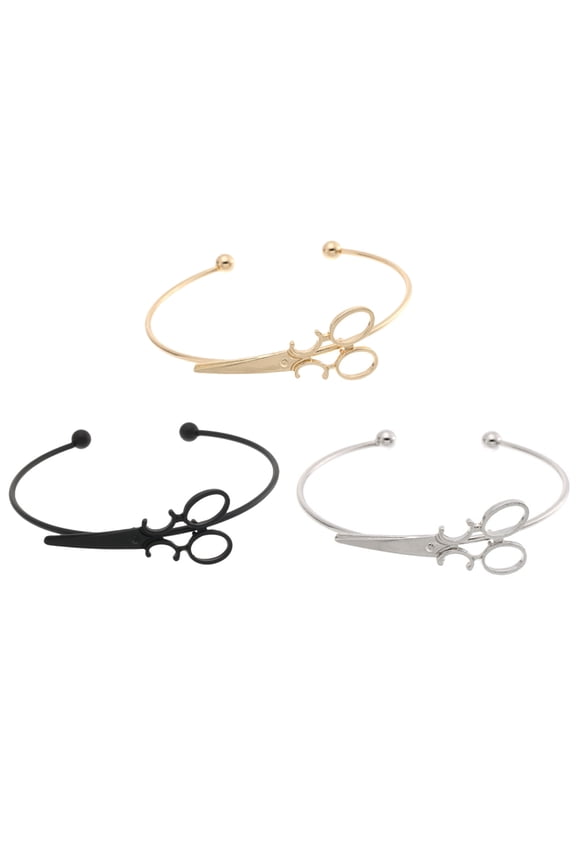 Set of 3 Assorted Color Lightweight Alloy Bangle Bracelets Comfortable Fashion Accessories for Women