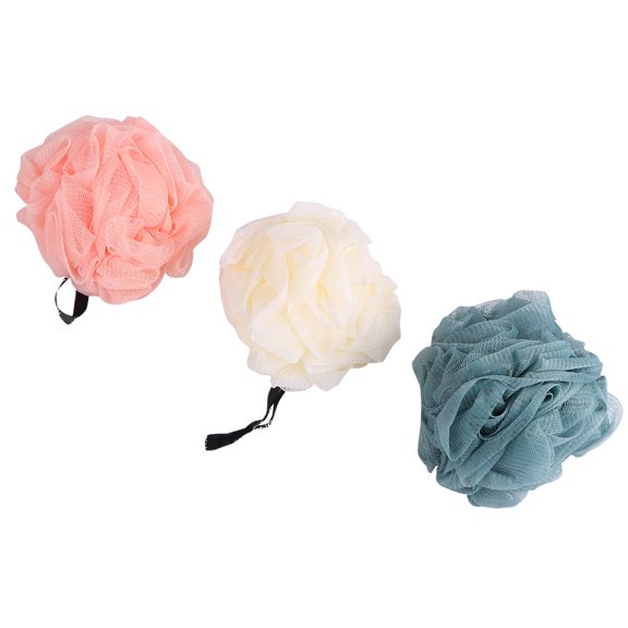 Luxshiny Shower Ball Assorted Color Mesh for Comfortable Friction and Lathering 3Pcs