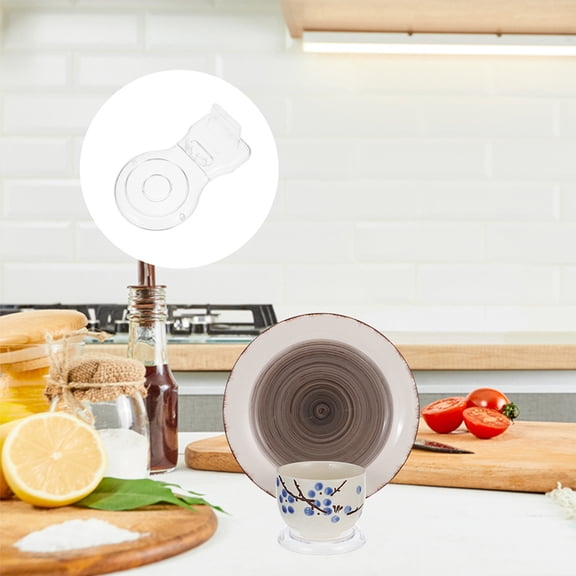 Luxshiny 3Pcs European Style Acrylic Tea Cup and Plate Display Stand Transparent Organizer for Countertop