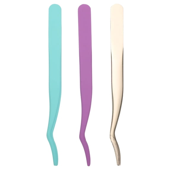 Luxshiny 3Pcs False Lash Applicator Eyelashes Tool Applicator Stainless Steel Assorted Color for Personal Use Women