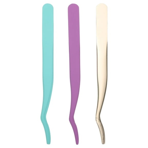 Luxshiny 3Pcs False Lash Applicator Eyelashes Tool Applicator Stainless Steel Assorted Color for Personal Use Women