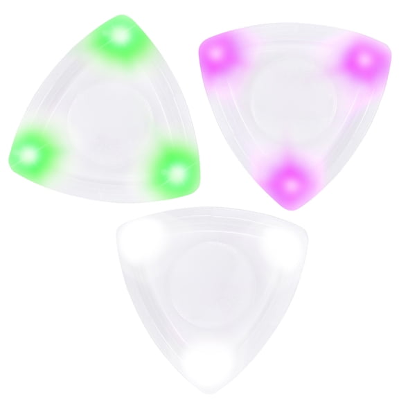 Luxshiny 3Pcs Green LED Luminous Guitar Picks ABS Acoustic Folk Music Instrument Accessory