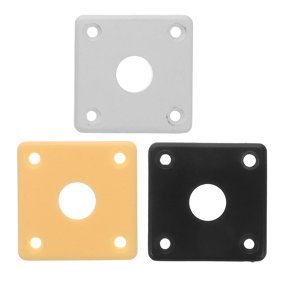 Luxshiny 3Pcs Guitar Jack Plate Plastic Curved Square Base Protects Jack from Dirt in Multiple Colors
