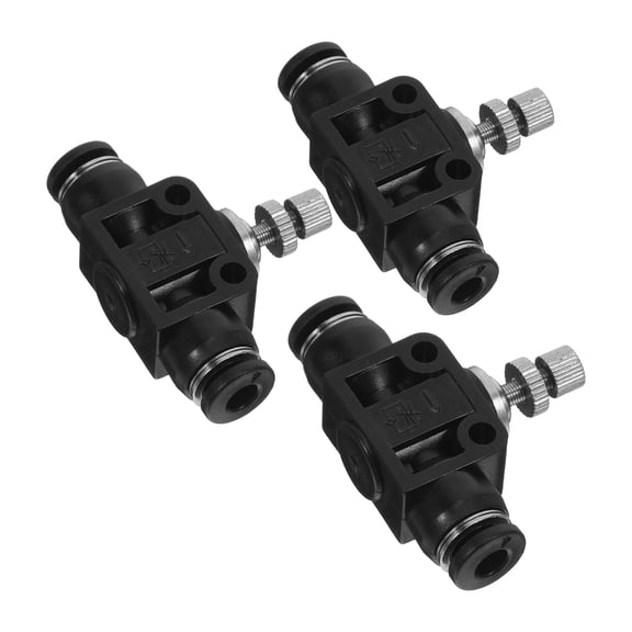 Luxshiny 3-Pack Inline Speed Control Valves with Push-to-Connect Pneumatic Fittings for Precise Air Cylinder Adjustment