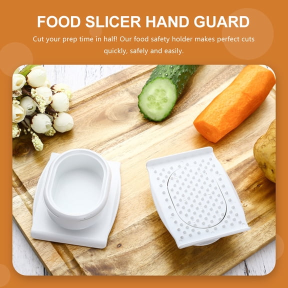 Luxshiny 3Pcs Kitchen Hand Protectors White Food Safety Holder for Cutting and Grating Tasks