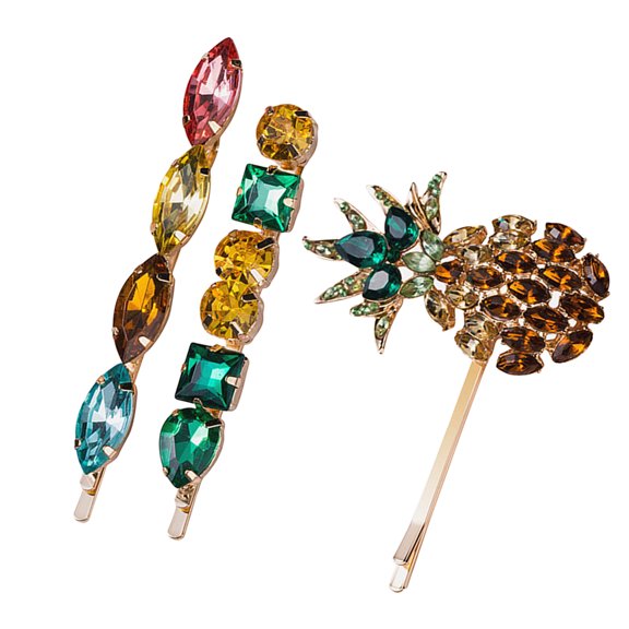 Luxshiny Pineapple Hairpin Set Multi Color Acrylic Fashion Clips for Any Hairstyle 3Pcs