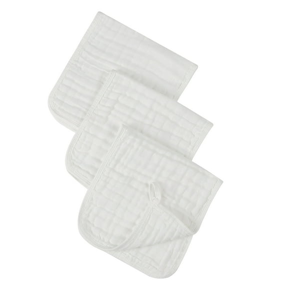 Luxshiny 3Pcs Newborn Burp Cloths Cotton White Protect from Dribble and Ups