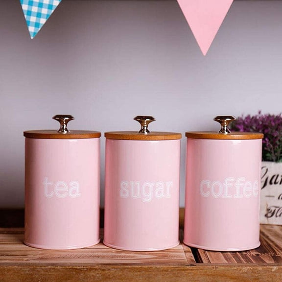 Luxshiny 3Pcs Pink Multi Function Grain Containers with Transparent Airtight Seal for Kitchen Storage