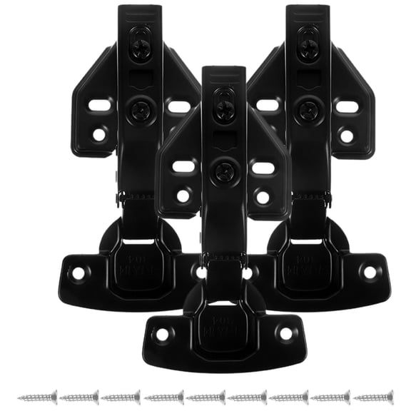 Luxshiny 3Pcs Pivot Hinges for Glass Doors Black Soft Close Cabinet Door Replacement Hinges