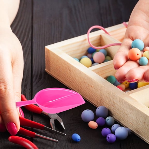 Luxshiny 3Pcs Plastic Ice Scoop For DIY Projects Jewelry Beads Kitchen Use Bead Storage