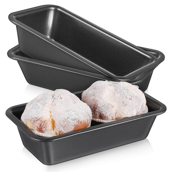 Luxshiny 3Pcs Nonstick Bread Loaf Pan Carbon Steel Rectangular Baking Pan for Homemade Bread