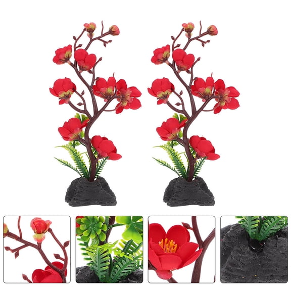 Luxshiny 3-Piece Red Sushi Flower Decorations for Japanese Food Presentation and Plate Garnish Ornaments